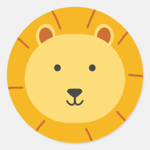 Sticker Rond Lion Anniversaire Art pour enfants