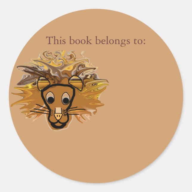 Sticker Rond Lion caricature (Devant)