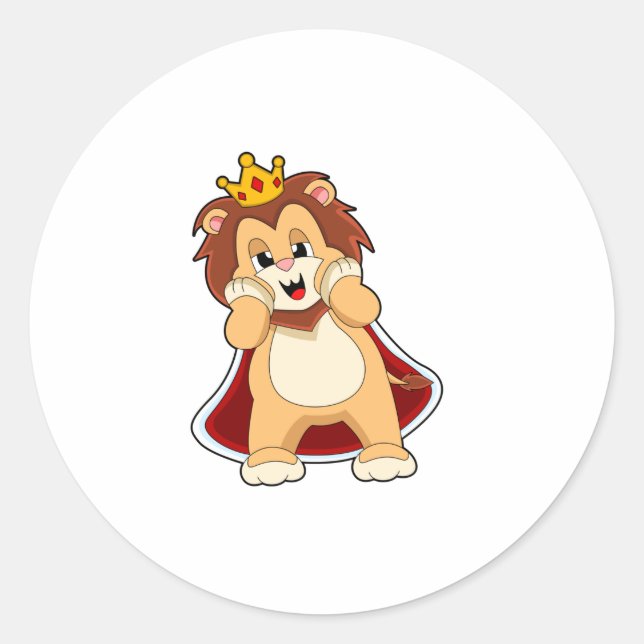 Sticker Rond Lion comme roi avec Couronne.PNG (Devant)