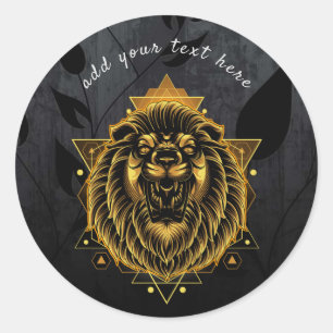Sticker rond Lion cosmique