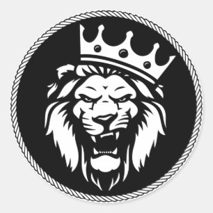 Sticker Rond Lion Crown