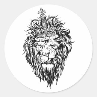 Sticker Rond Lion dans la couronne