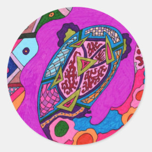 Sticker Rond "Lion de cirque" Abstrait