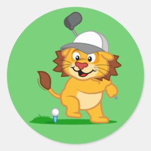 Sticker Rond Lion de golf