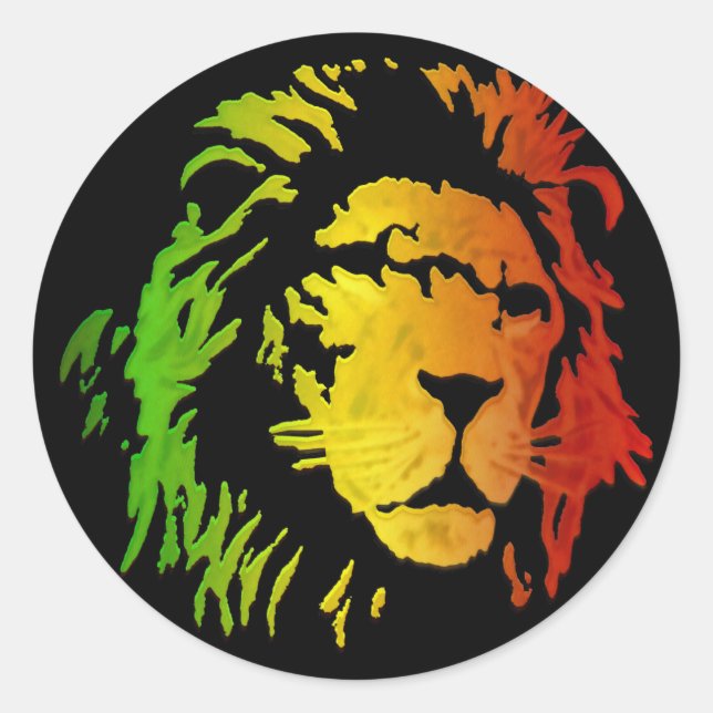 Sticker Rond Lion de Sion Juda Reggae Lion (Devant)