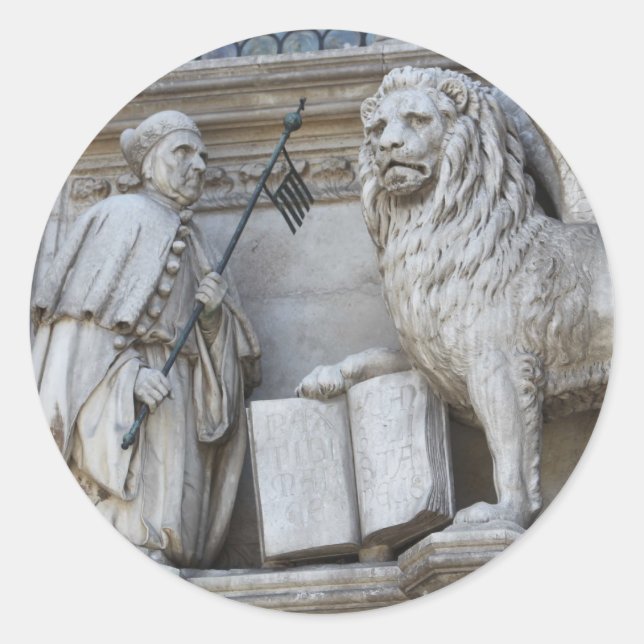 Sticker Rond Lion de Venise (Devant)