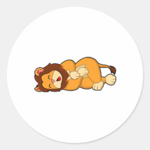 Sticker Rond Lion dormant