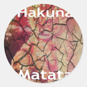 Sticker Rond Lion Elégant Terre : Hakuna Matata Design textuel