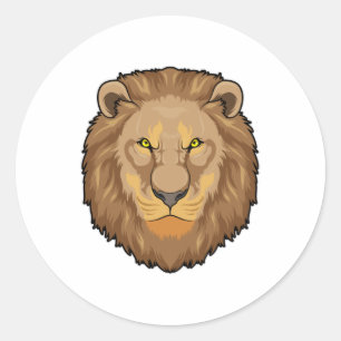 Sticker Rond Lion en colère