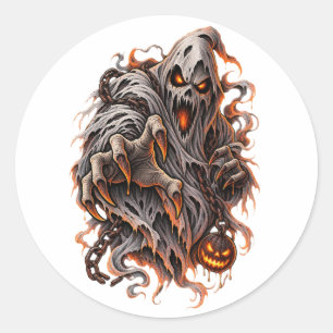 Sticker Rond Lion Guerrier Fantastique Sombre Gothique – Médium