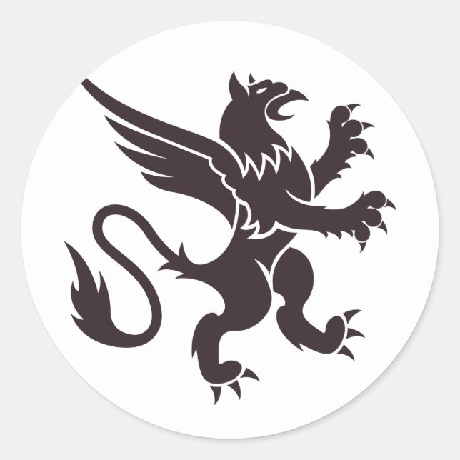 Sticker Rond Lion héraldique (Devant)