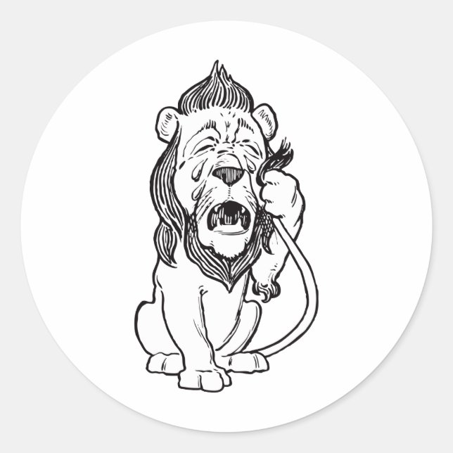 Sticker Rond Lion lâche (Devant)