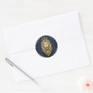 Sticker Rond Lion majestueux