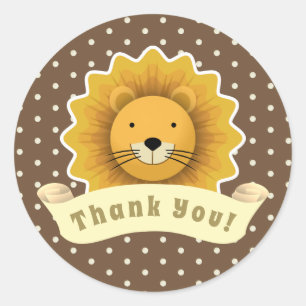 Sticker Rond Lion Merci