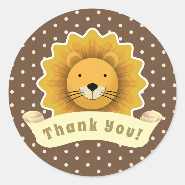 Sticker Rond Lion Merci (Devant)