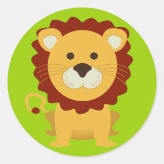Sticker Rond Lion mignon