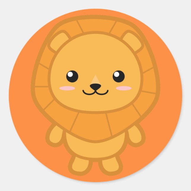 Sticker Rond Lion mignon (Devant)