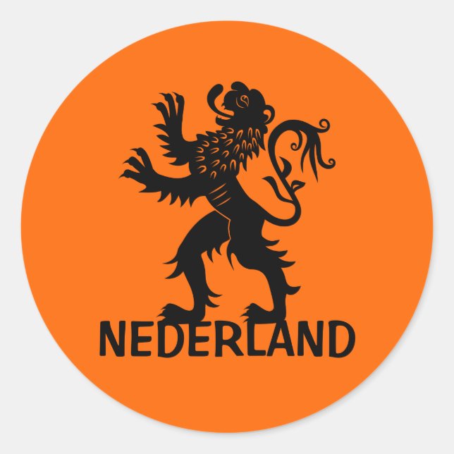Sticker Rond Lion Nederland (Devant)
