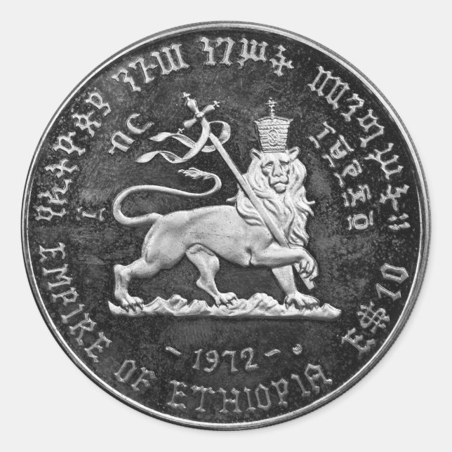 Sticker Rond Lion of Judah Jah Rastafari Rasta Roots (Devant)