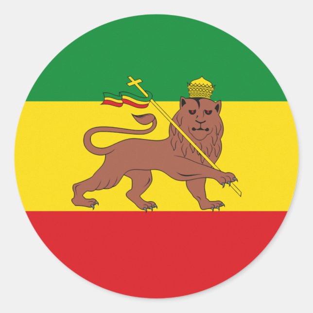 Sticker Rond Lion of Judah Rasta (Devant)