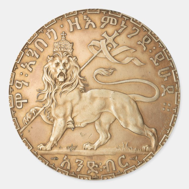 Sticker Rond Lion of Judah Rasta Reggae Roots Jah Rastafari  (Devant)