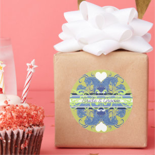 Sticker Rond Lion Rampant Renaissance Mariage