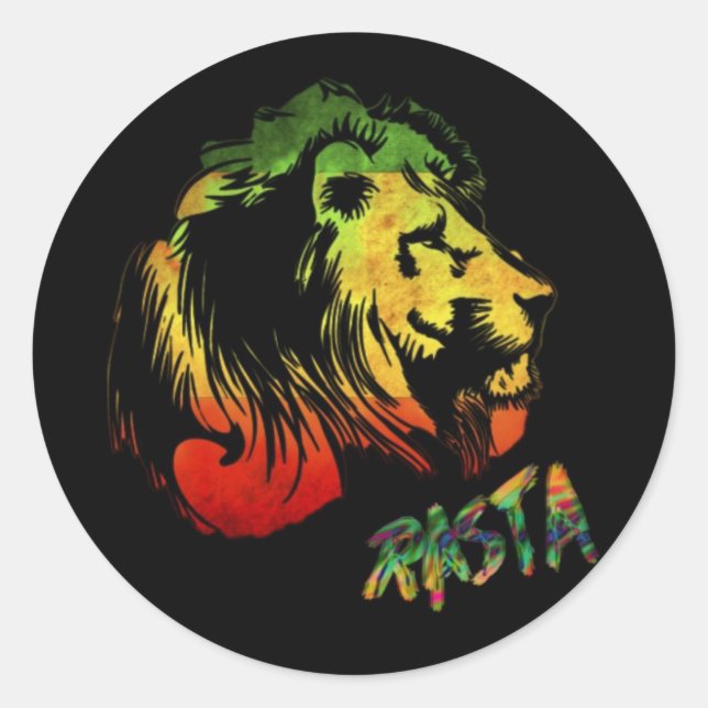 Sticker Rond lion rasta (Devant)