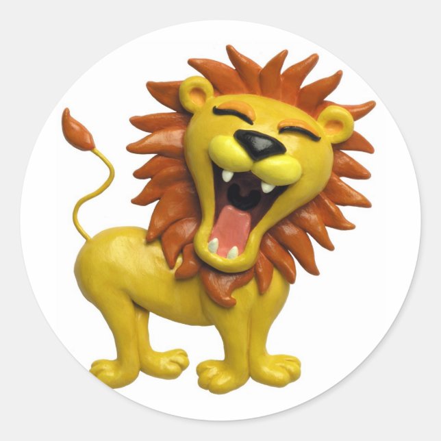 Sticker Rond Lion Roaring (Devant)