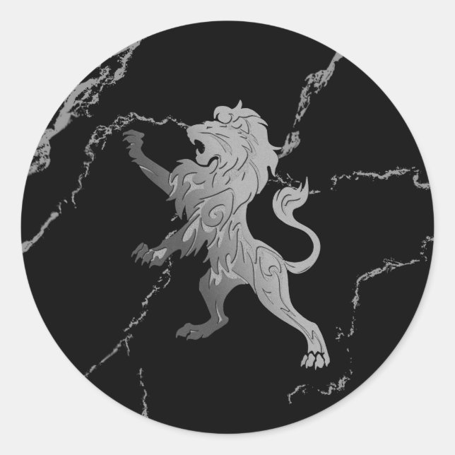 Sticker Rond Lion royal d'argent (Devant)