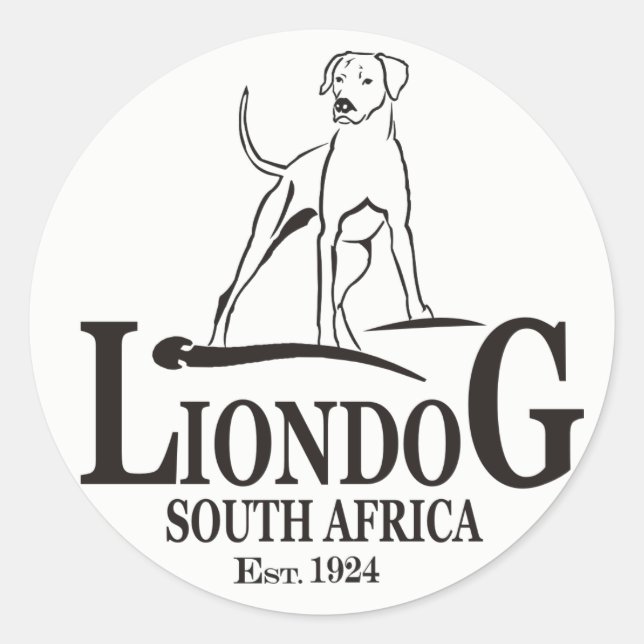 Sticker Rond Liondog / Rhodesian Ridgeback (Devant)