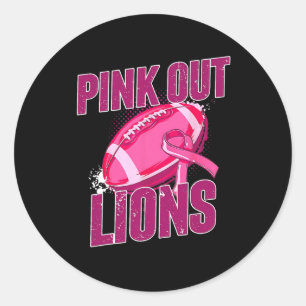 Sticker Rond Lions Pink Out Football S'attaquer au cancer du se