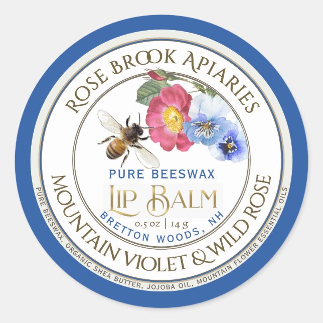 Sticker Rond Lip Lip Lip Lip Gloss Métallo avec Abee (Devant)