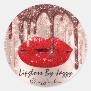 Sticker Rond Lipgloss Par IG Rose Parties scintillant Drift Pro