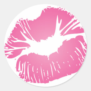 Sticker Rond LIps rose
