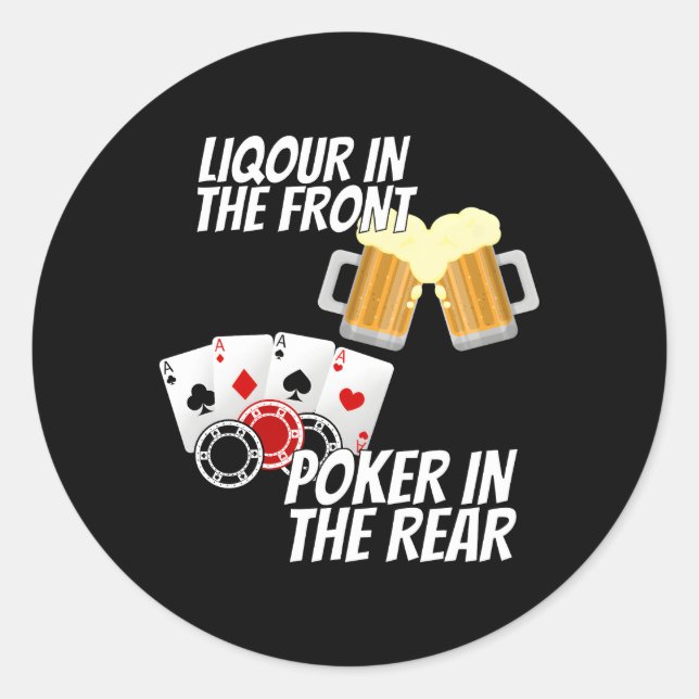 Sticker Rond Liqueur Dans Le Poker Avant À L'Arrière (Devant)