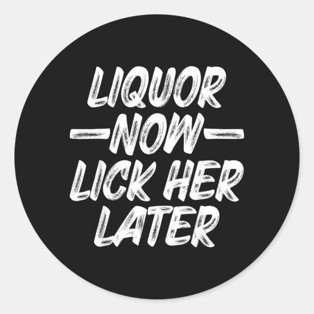Sticker Rond Liqueur Lèche La Plus Tard Fête De Boisson De Céli (Devant)