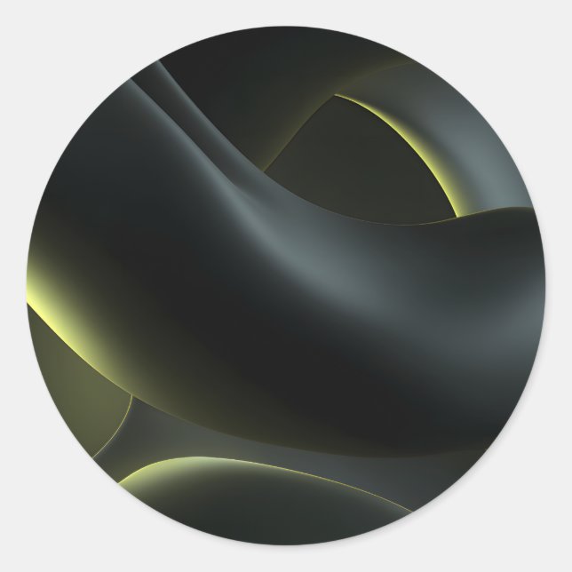 Sticker Rond Liquid Chrome Abstract: Dark Iridescence (Devant)