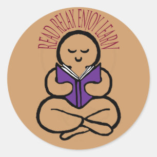 Sticker Rond Lire Détente Apprendre