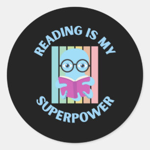 Sticker Rond lire est ma superpuissance