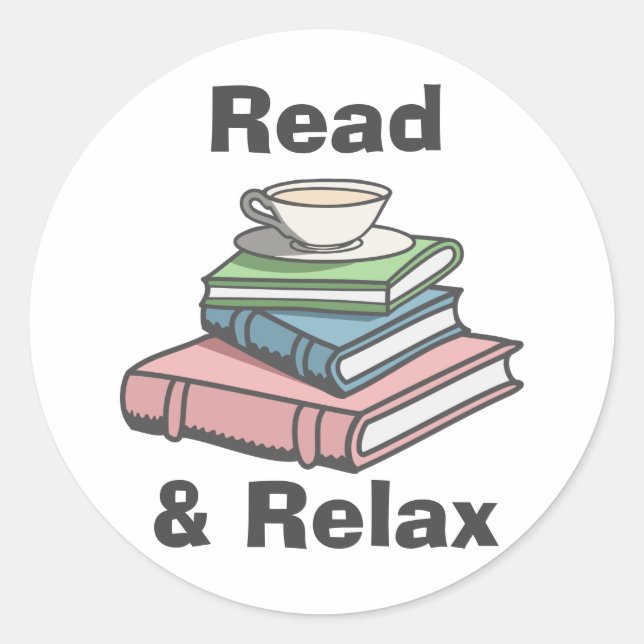 Sticker Rond Lire et se détendre (Devant)
