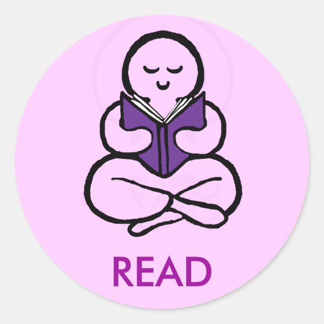 Sticker Rond Lire la version violette (Devant)