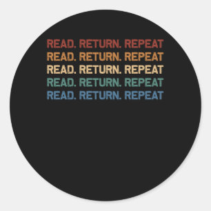 Sticker Rond Lire le retour Répéter la lecture du collaborateur