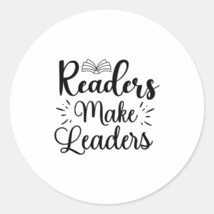 Sticker Rond Lire Lecture Art Lecteurs Font Leaders