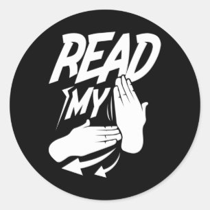 Sticker Rond Lire Ma Main Sourde Langue Signale Américaine