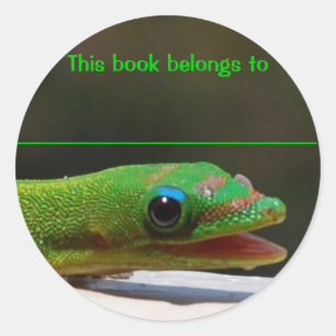 Sticker Rond Lire Reptile Ce Livre Appartient À