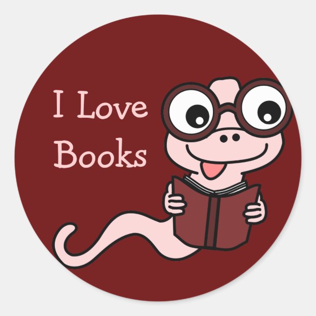 Sticker Rond Lire un mois du livre : I Love Books (Devant)