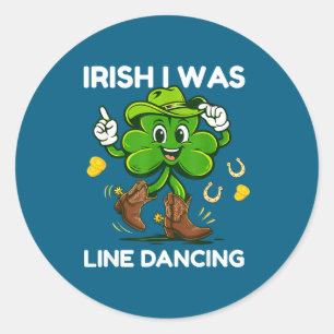 Sticker Rond L'Irlandais faisait de la danse en ligne drôle de
