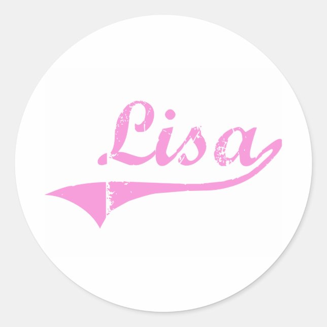 Sticker Rond Lisa Classic Style Name (Devant)