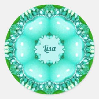 Sticker Rond LISA ~ Motif Abstrait Fractal Lumineux ~