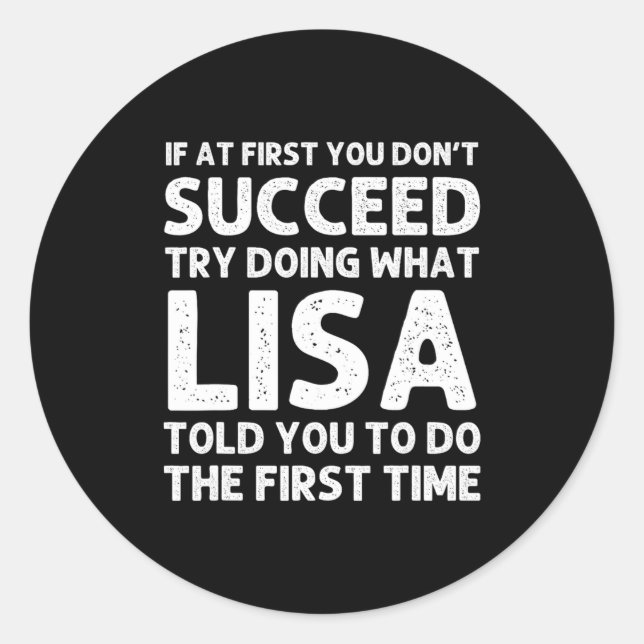 Sticker Rond Lisa Name D Birthday Funny Christmas Jo  (Devant)